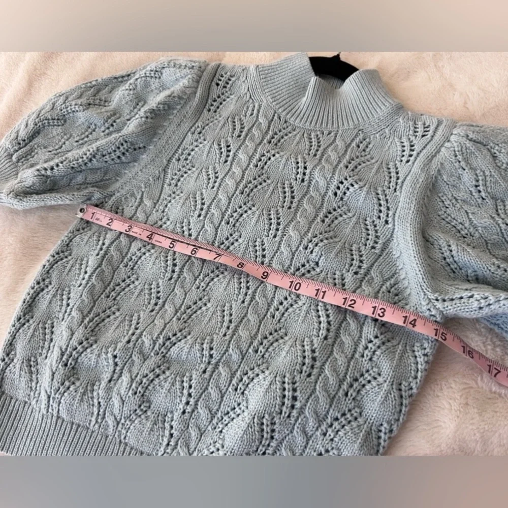 Alice +Olivia Kyoko Puff Sleeve Pullover Sweater S - Picture 10 of 17